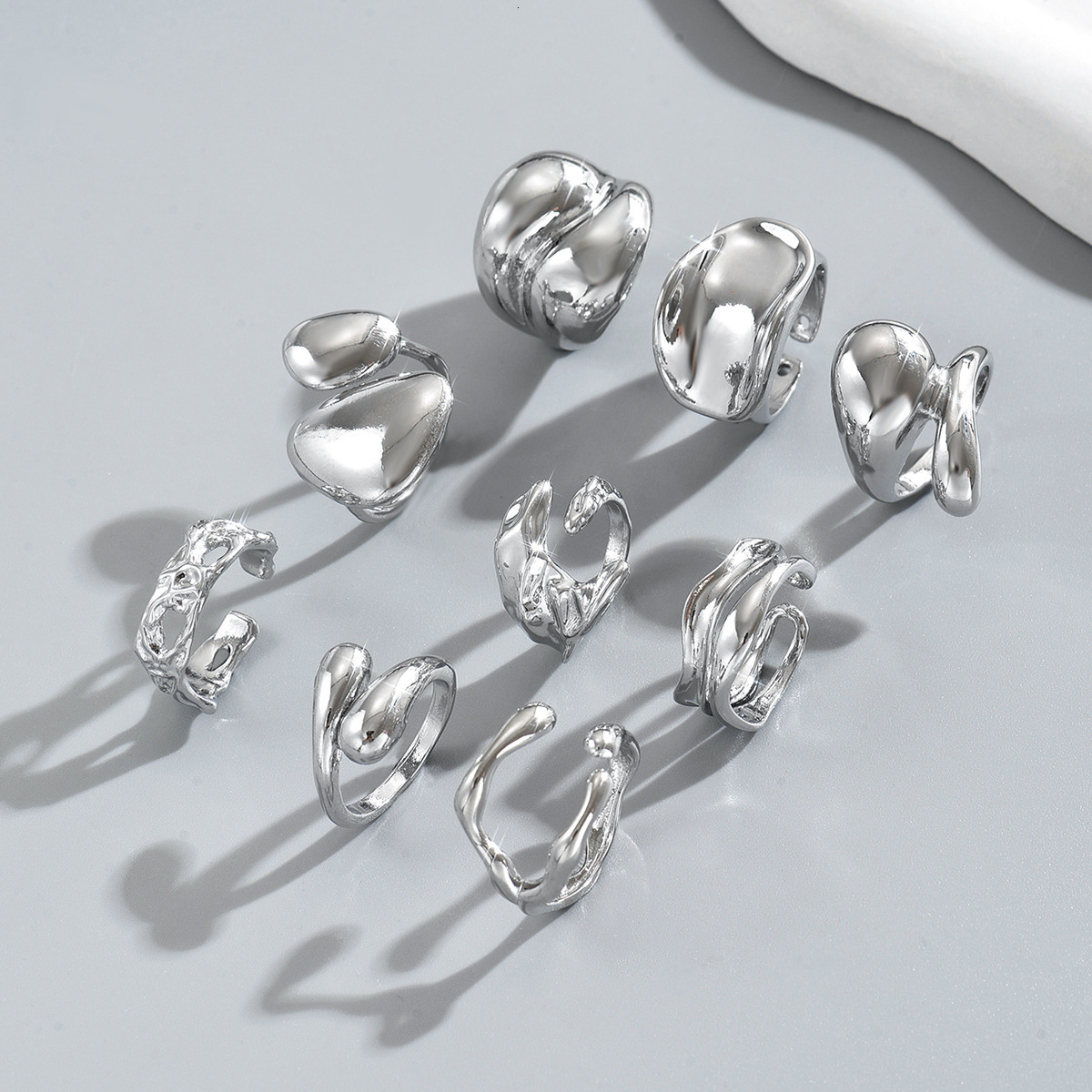 Jewelry Personality Metal Electroplated Ring Set High-end Sense Women's Rings