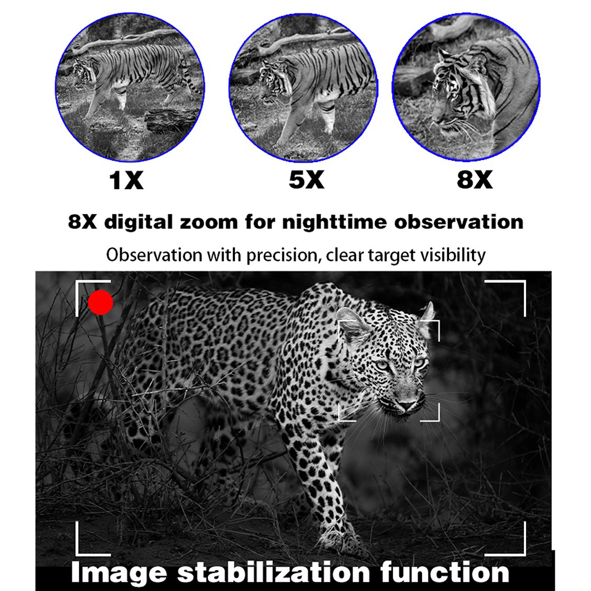 Professional Tactical Monocular Telescope Camera 40MP 4K UHD Digital Infrared Night Vision Monoculars for Hunting