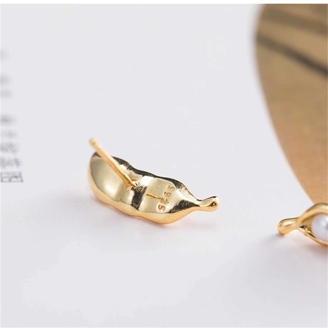 925 Sterling Silver Pea Earrings Fashion Chinese Style Natural Pearl 3mm Women Gifts Simple Delicate Jewelry WholesalesXJ250623