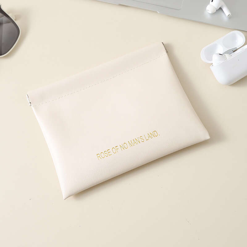 Lipstick Cosmetic PU Storage Automatic Closure Snap Gift Bag Portable Earphone Data Cable Coin Purse