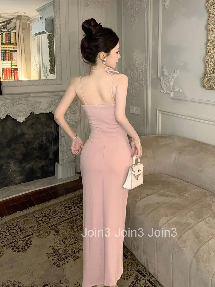 New Summer Sexy Strap Vacation Evening Dress Women Clothes Elegant V-Neck Skinny Asymmetrical Long Party Club Prom Robe Vestidos