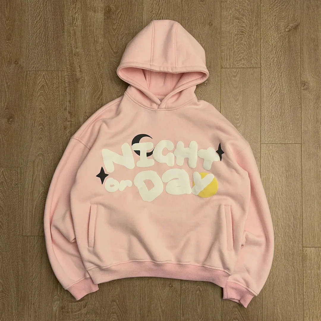 Y2K Vintage Foam Printing Streetwear Fashion Overesized Loose Foam Printed Hoodies Hooded Sweatshirt For Men Unisex 250617