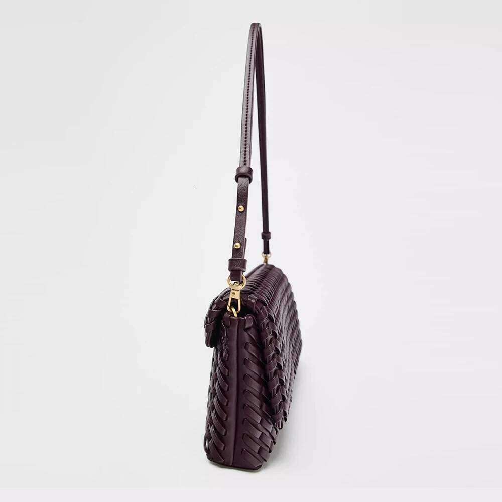 Woven Women's Fashion PU Leather Shoulder For Women Cover Flap Envelope Crossbody Bag Designer Bags Clutch Purse