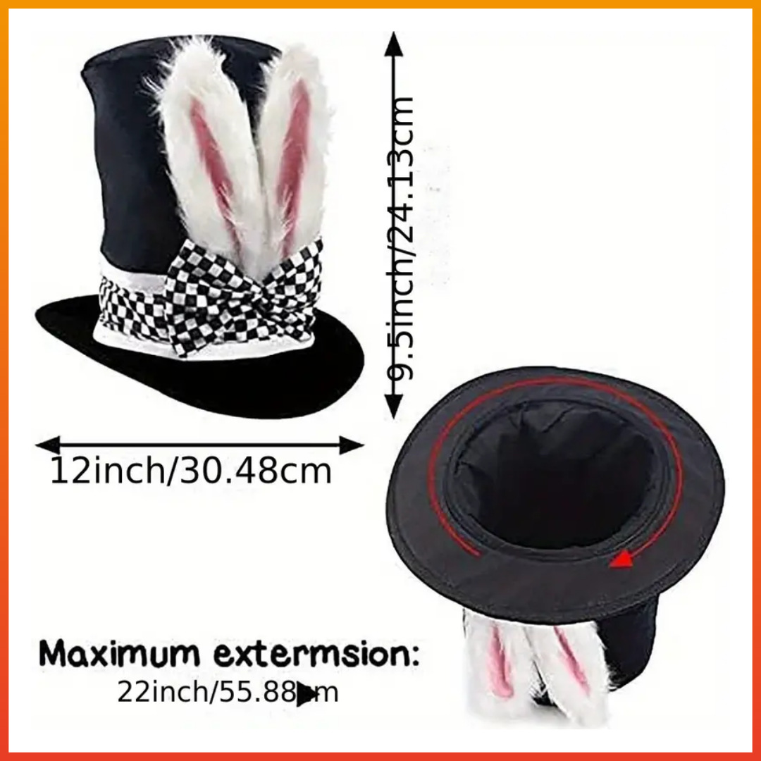 Stage Wear Dance Accessories Halloween costume velvet rabbit ear high hat Easter velvet top hat black costume high hat