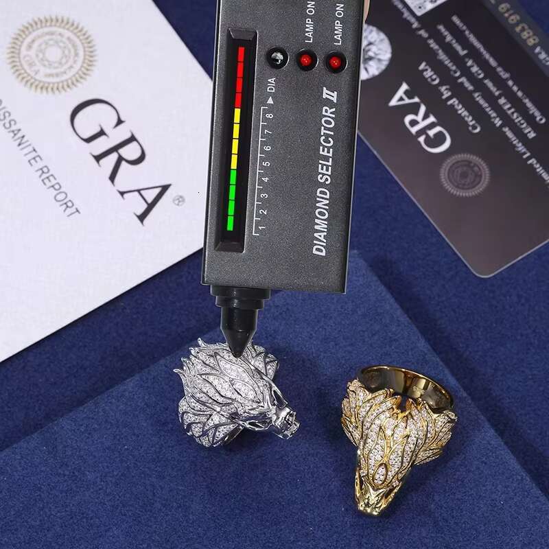 S925 Moissanite Hip Hop Iced Out Fashion Jewelry Dragon Rings For Men Animal Silver King Party Christmas Gift