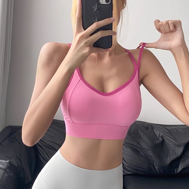 Womens Shockproof Running & Yoga Vest with Color-Matched Underwear - Quick-Dry One-Piece Sports Bra