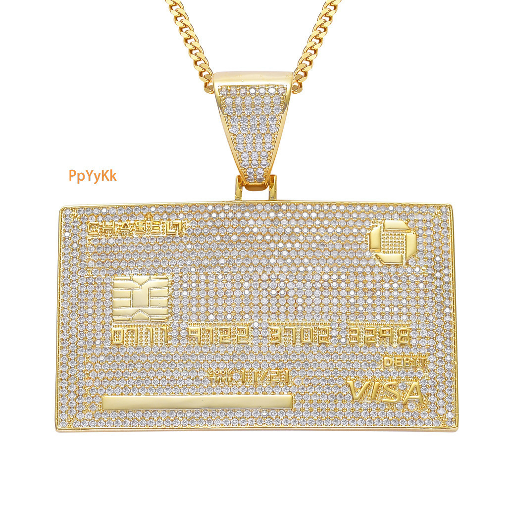 Luxury Moissanite Hip Hop VISA Card Pendant Solid Smooth Personalized Bank Card inspired Fashion Accessory for Trendy Men Pass the diamond tester