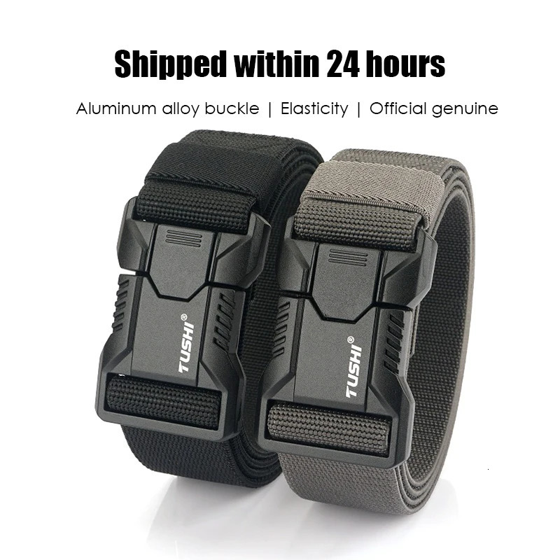 VATLTY Tactical Outdoor Belt for Men and Women Aluminum Alloy Buckle Quick Release Elastic Belt Casual Belt Jeans Waistband 250618