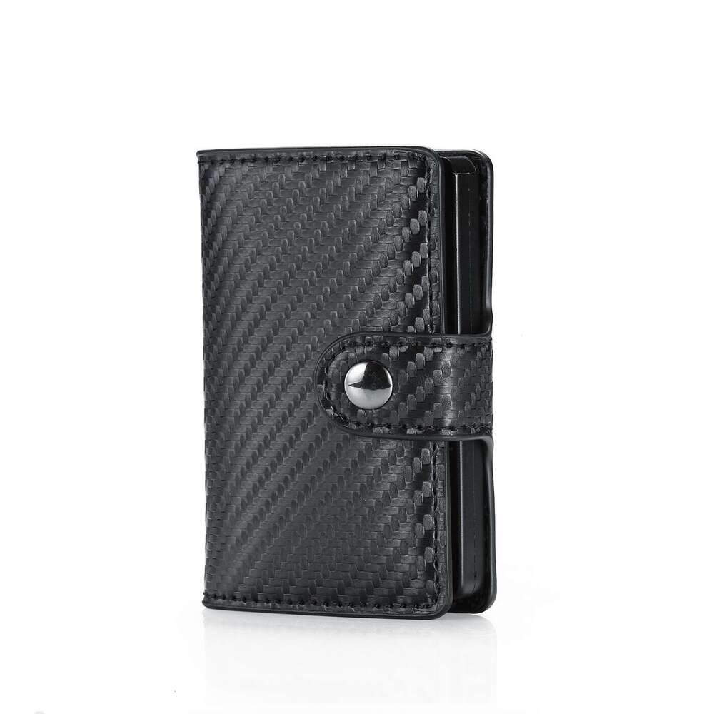 New Men's Wallet Carbon Fiber Aluminum Alloy Holder Automatic Ejector Buckle Card Clip