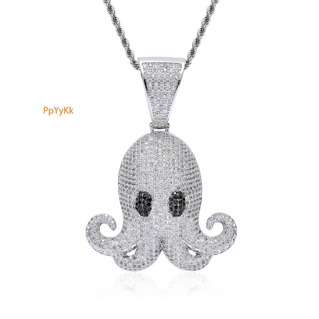 New Style Moissanite Jewelry Hip Hop Pendant Iced Out Octopus Pendant Men Necklace Pass the diamond tester