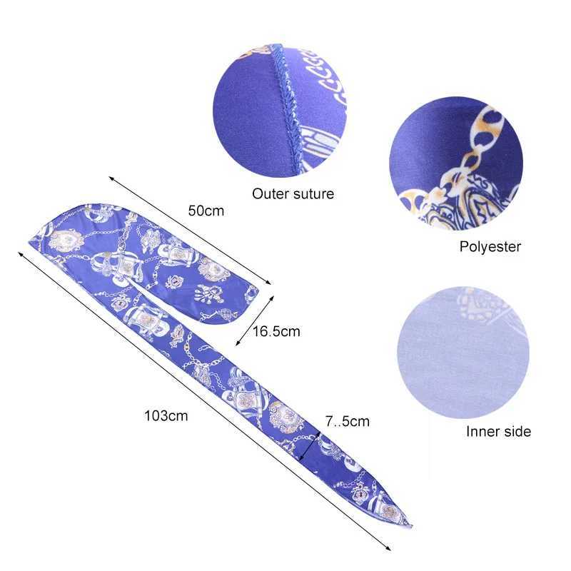 New Paisley Printing Silky Durag Mens Doo Rag Durag Long Tail Pirate Hat Head Scarf Wave Cap Bandana Turban Unisex Headwear M250623