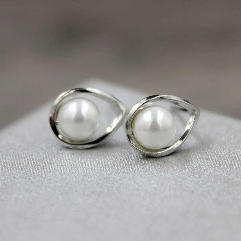 Huitan Dainty Simulated Pearl Stud Earrings Silver Color/Gold Color Metal Earrings for Women Fashion Versatile Girls JewelryXJ250623