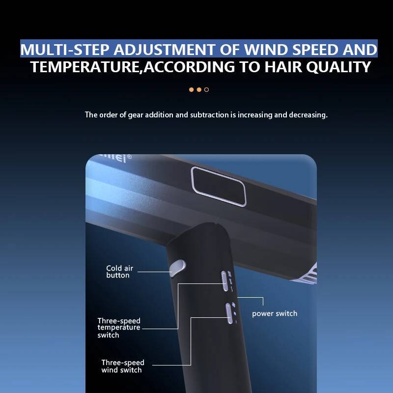 KEMEI KM-6906 OEM Factory Negative Ionic 2000w High Speed Salon Hair Blow Dryer With Diffuser Secador De Cabelo