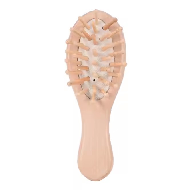 Bamboo Bristles Detangling Wooden Hair Brush Wet or Dry Oval Hairbrush 16*4.5*3cm for Women Men