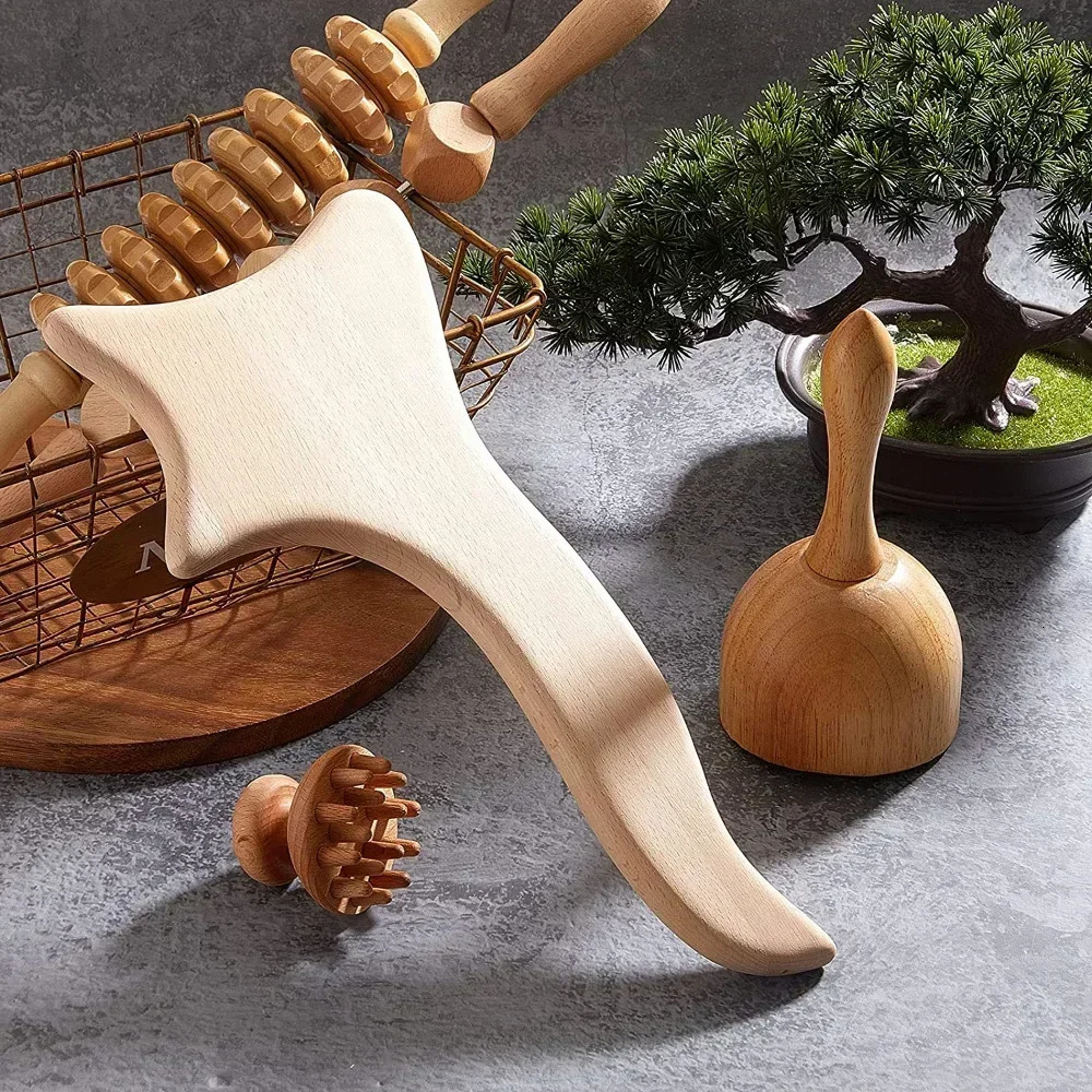 Wooden Massage Tools Wood Lymphatic Drainage Massager Anti Cellulite Body Shaping Tools for Beauty Gua Sha Sore Muscle Relief 250619