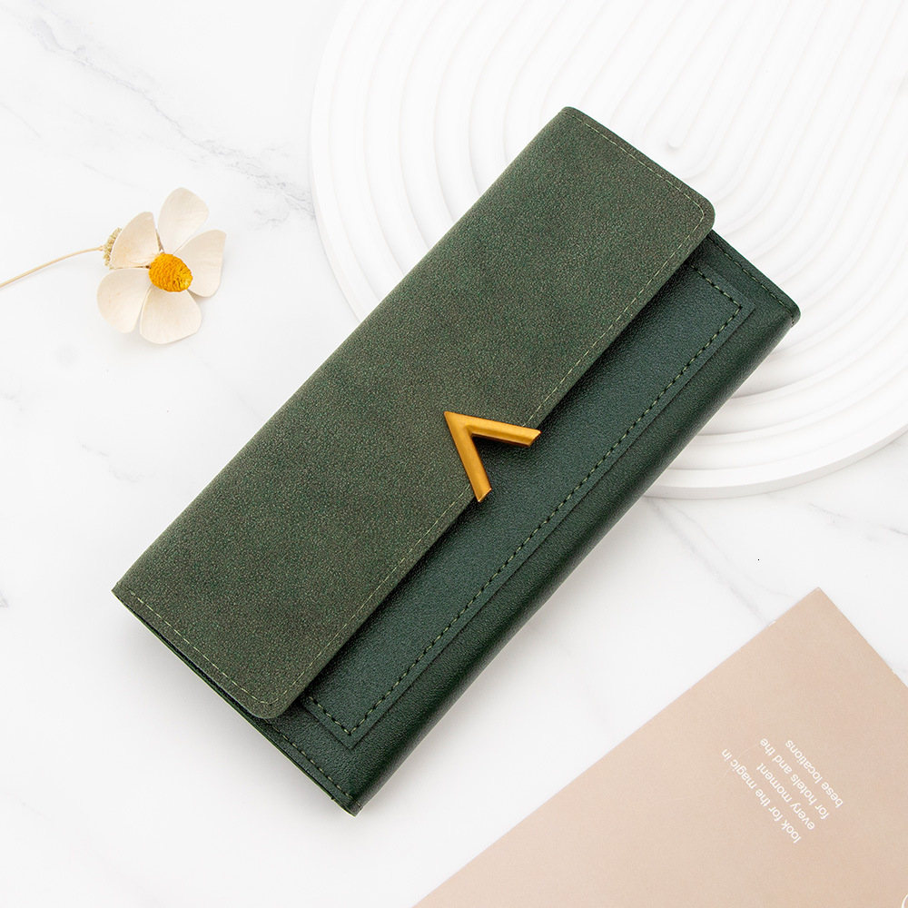 Free Shipping 2025 New Designer Bag New Korean Style Women's Wallet Long V-shaped Buckle Wallet Women's Clutch Coin Card Holder