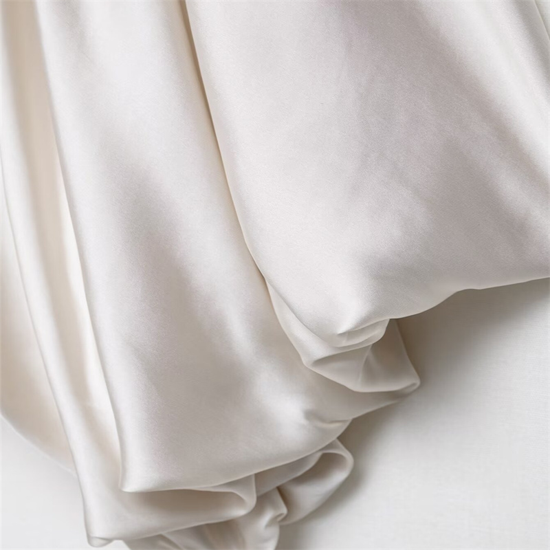 2025 Spring/Summer New Product Women's Silk Texture Top Solid Color Bareback Strap Decoration