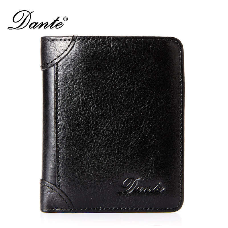 New Men's Two-Fold Vertical First Layer Cowhide Anti-Theft Card Swiping Anti-Degaussing Genuine Leather Wallet