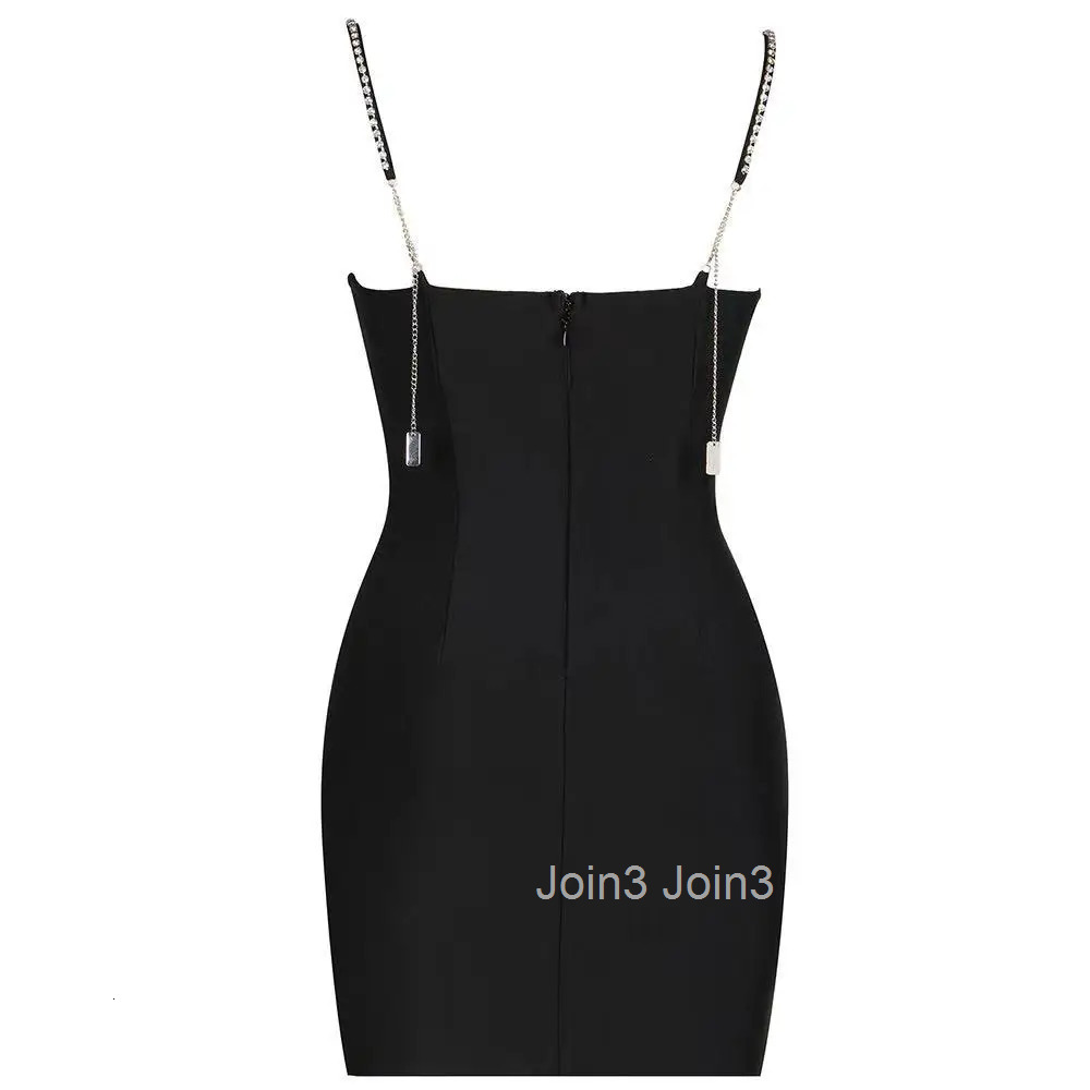 Womens Bandage Dress Summer Fashion Flash Diamond Embellished Bow Split Sling Skirt Sexy Backless Party Gown Chic Feminino Wear