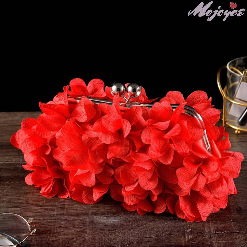 Artificial Flowers Elegant Banquet Bag Solid Color Stylish Handbag Floral Evening Clutch Purse Large Capacity Wedding Party Bags tues