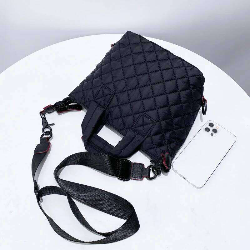Casual Bags For Women Designer Handbag Purses 2024 New In Polyester Embroidered Rhombus Pattern Top Handle Cloth Shoulder