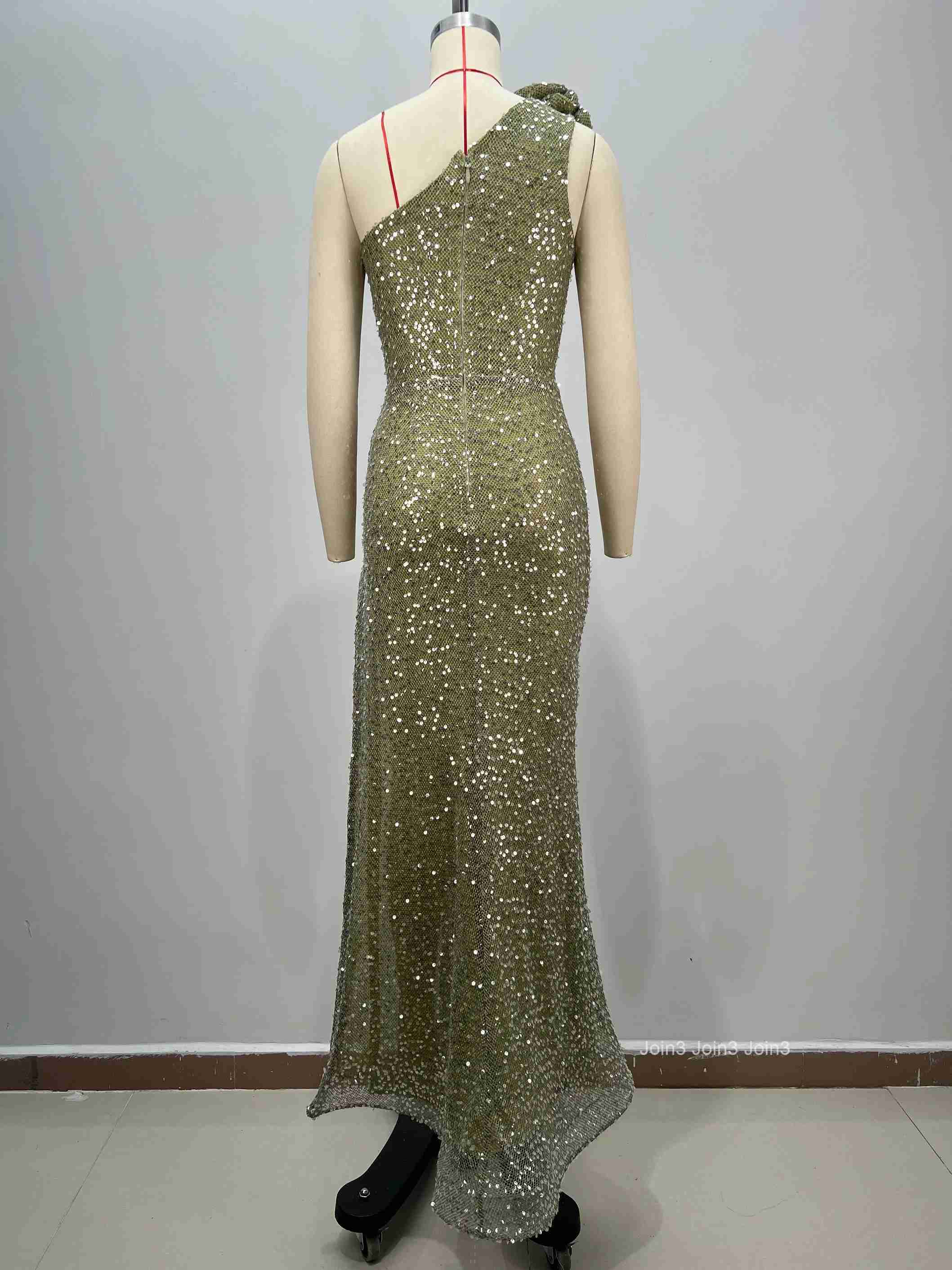 New Womens Spaghetti Strap Sequin Luxury Strapless Backless Evening Gown Floor-Length Dress