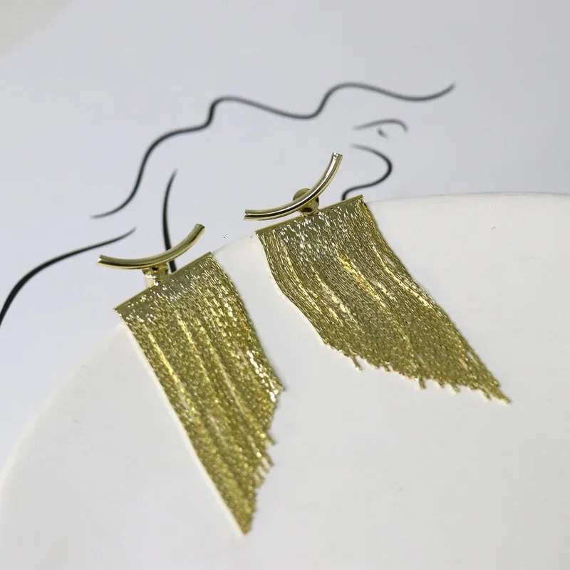 Fashionable French Vintage Metal Style Tassel Earrings for Women Ear Piercing Wedding Trendy Woman Jewelry Womens Earrings 250617
