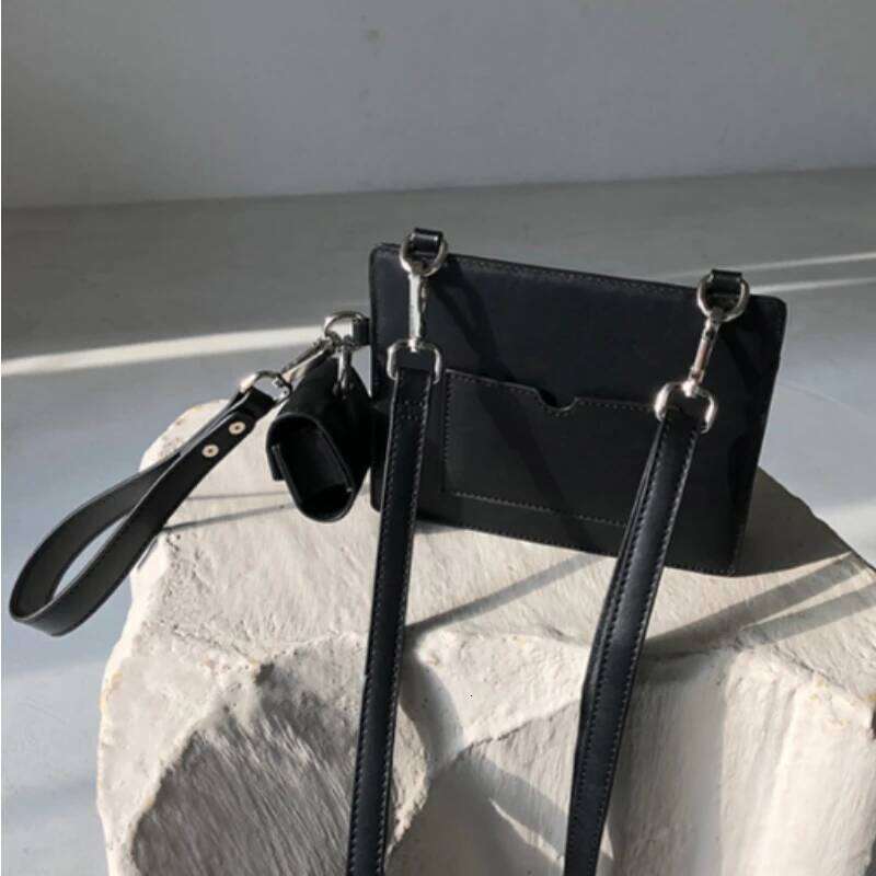 Designer Men Shoulder Leather Small Square Bag Solid Flap Crossbody Messenger Bags Fashion Phone Purse 2Pcs Set 2023