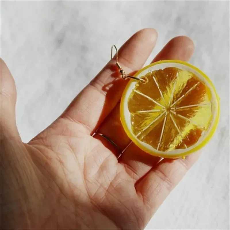 New Fashion Fruit Transparent Pearl Colored Lemon Earrings Y2k Womens Creative Jewelry XJ250623