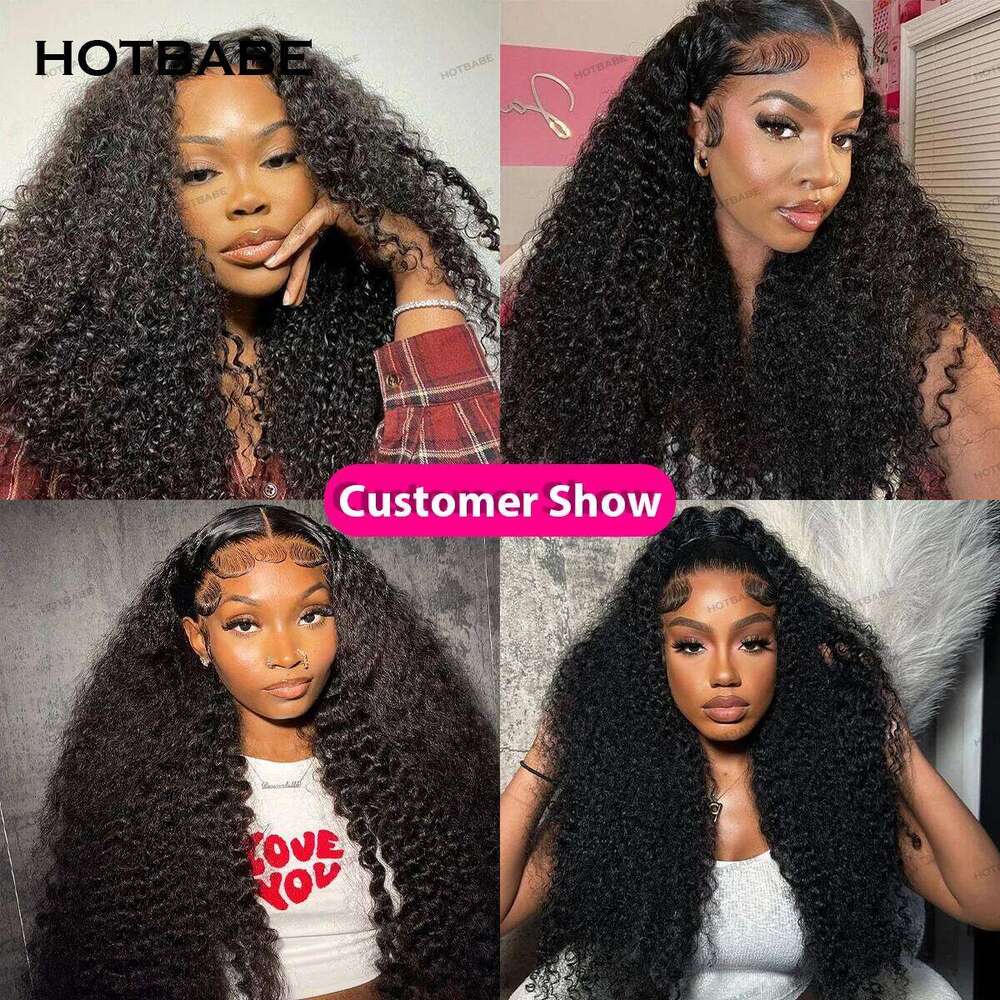 400 Kinky Curly 13x6 HD Frontal Glueless Human Hair Wear And Go Preplucked High Density 360 Full Lace Wig