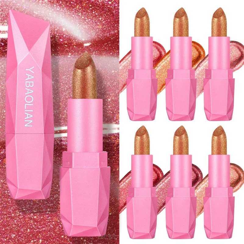 6Color Luxurious Metallic Glitter Lipstick Long-Lasting Waterproof Shimmery Pearl Sparkling Lip Gloss Metallic Finish Lip Makeup XJ250623