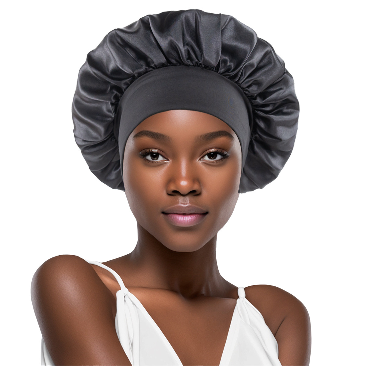 Sleep Cap Hat Solid Silk Bonnet for Sleeping Silk Satin Hair Bonnets Soft Elastic Band Silk Hair Wrap for Women Men Curly Hair Daily Use Elastic Band 