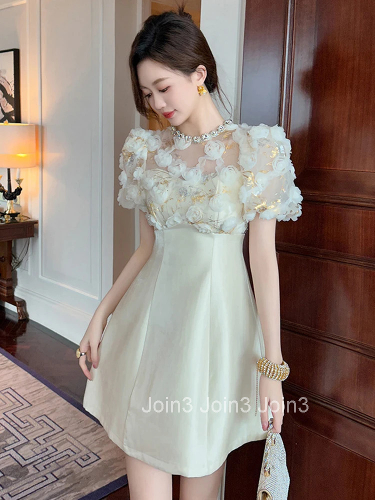 Summer Fashion Elegant Luxury Black Gown Evening Dress Women Clothes Floral Sexy Sheer O-Neck A-Line Short Party Prom Vestidos