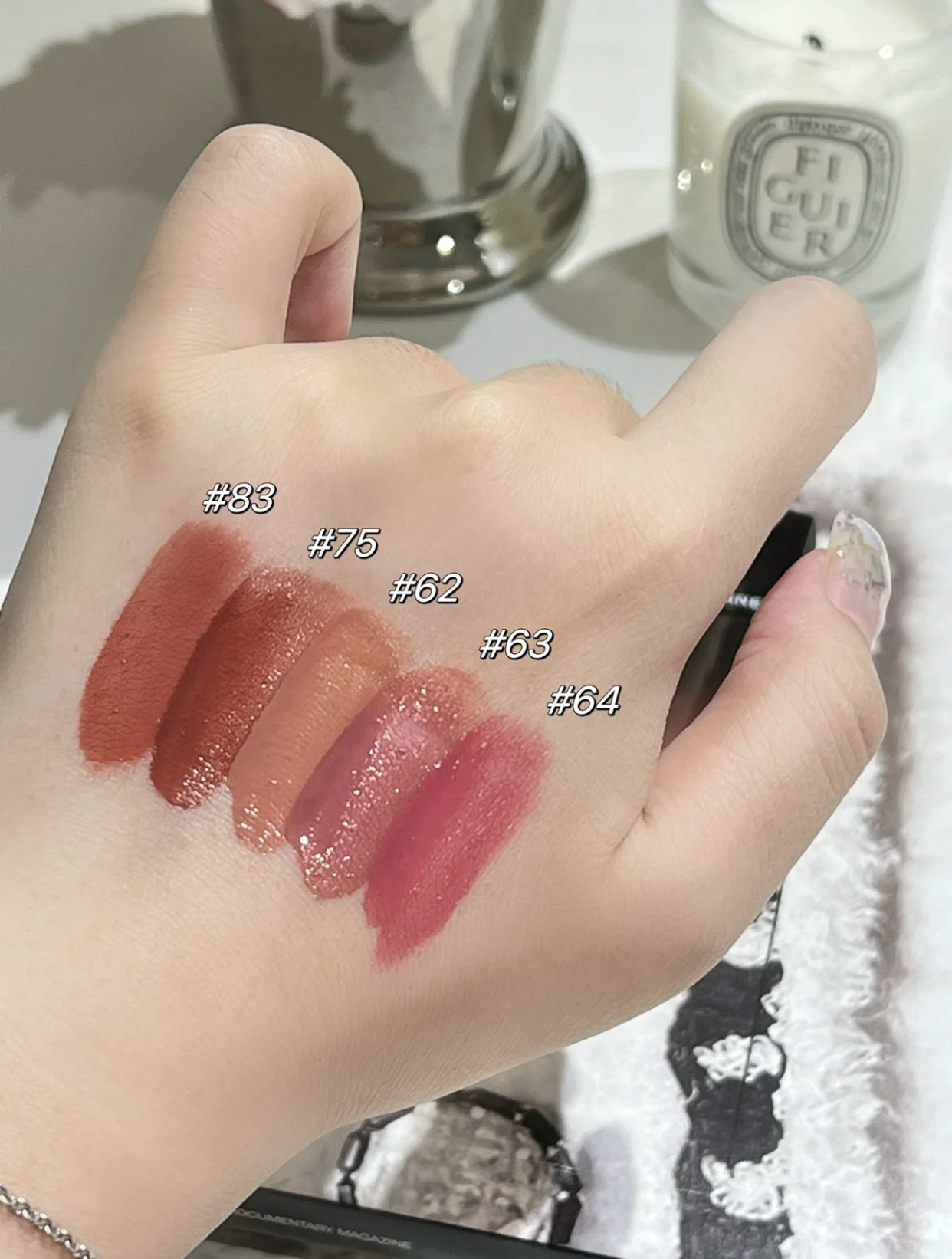 2026 New 15 colors Makeup Gloss 5.5ml Rouge Lipgloss Liquid Lipstick 62/63/64/70/72/75/80/ Shine Lipbalm Moisturizing glitter lipgloss Beauty Cosmetic