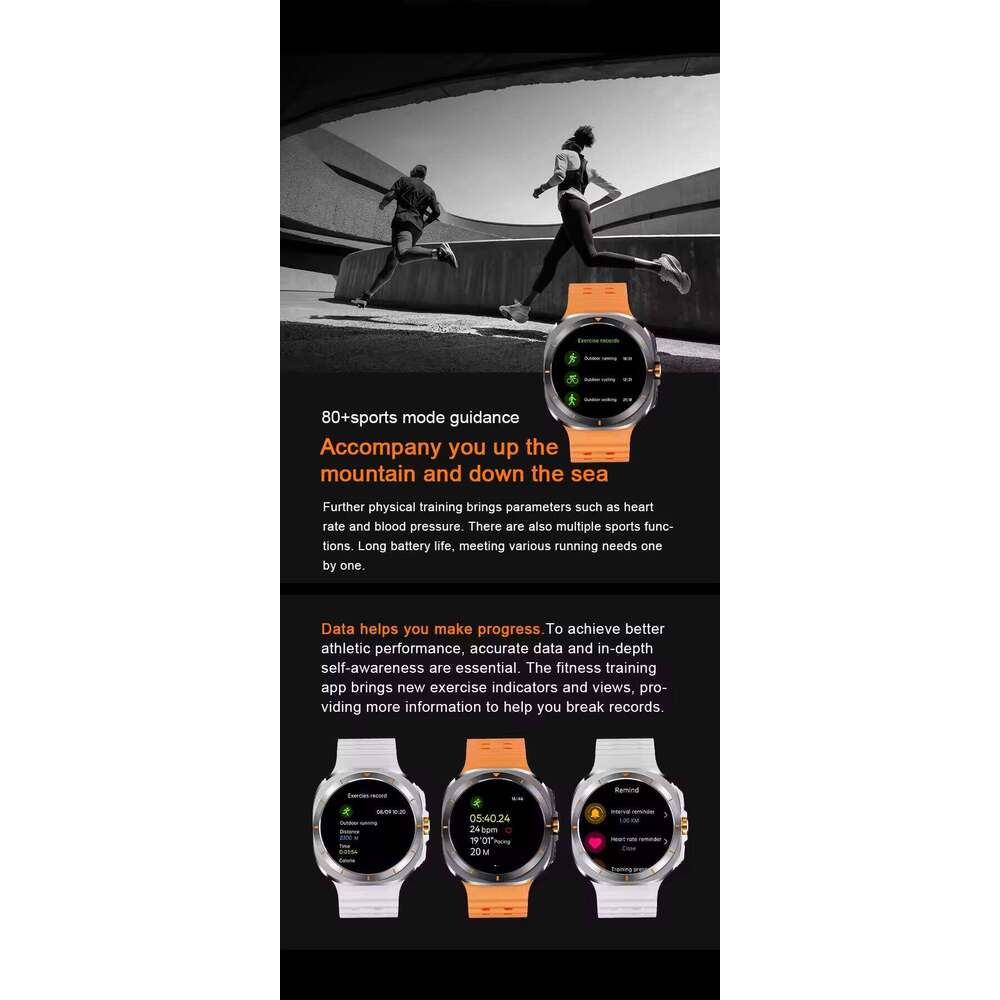 DHgadgets GS Ultra 1.43inch AMOLED Compass Map Navigation BT Call Blood Oxygen Local Music Sports Smart Watch