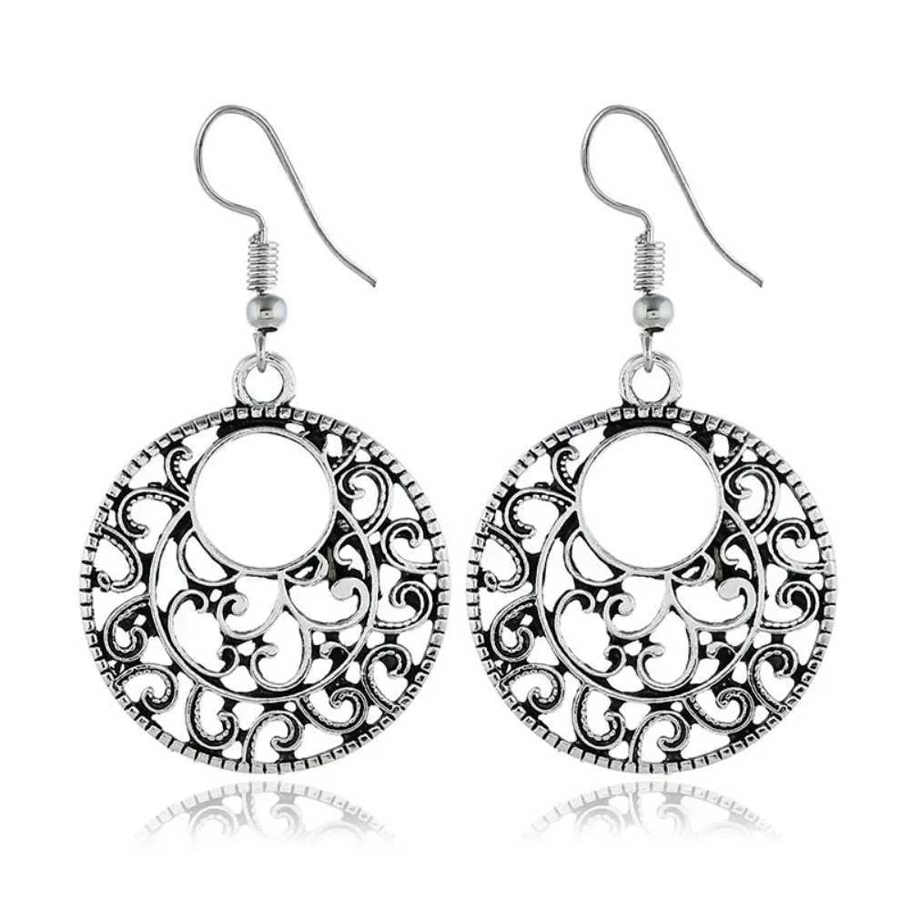 SUMENG 2025 New Ethnic Bohemia Womens Gypsy Big Bronze Wood Beads Round Drop Boho Earrings Vintage Style For Female Jewelry XJ250623