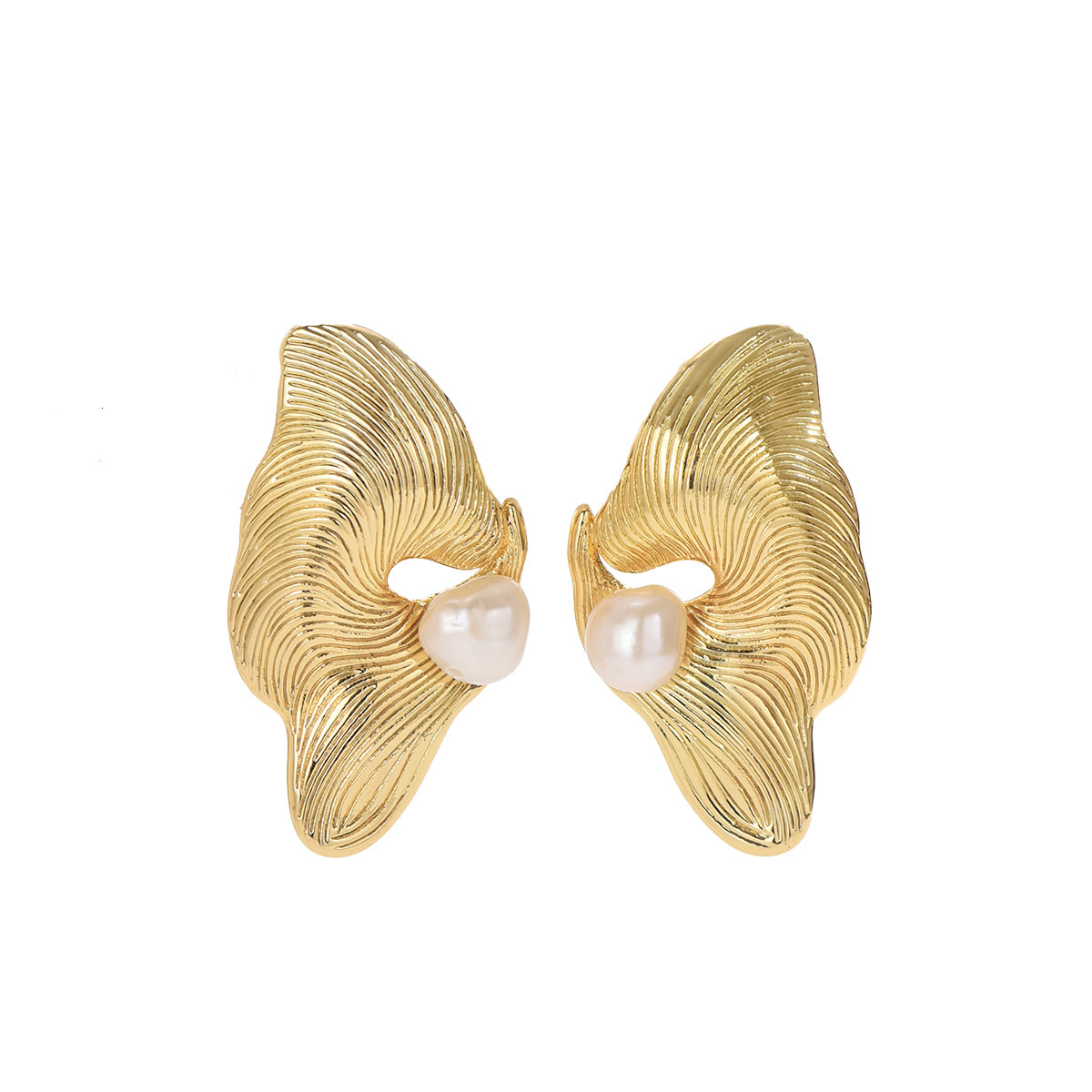 For Women Simple Inlaid Pearl Design High-End Sense Earrings Ladies Studs