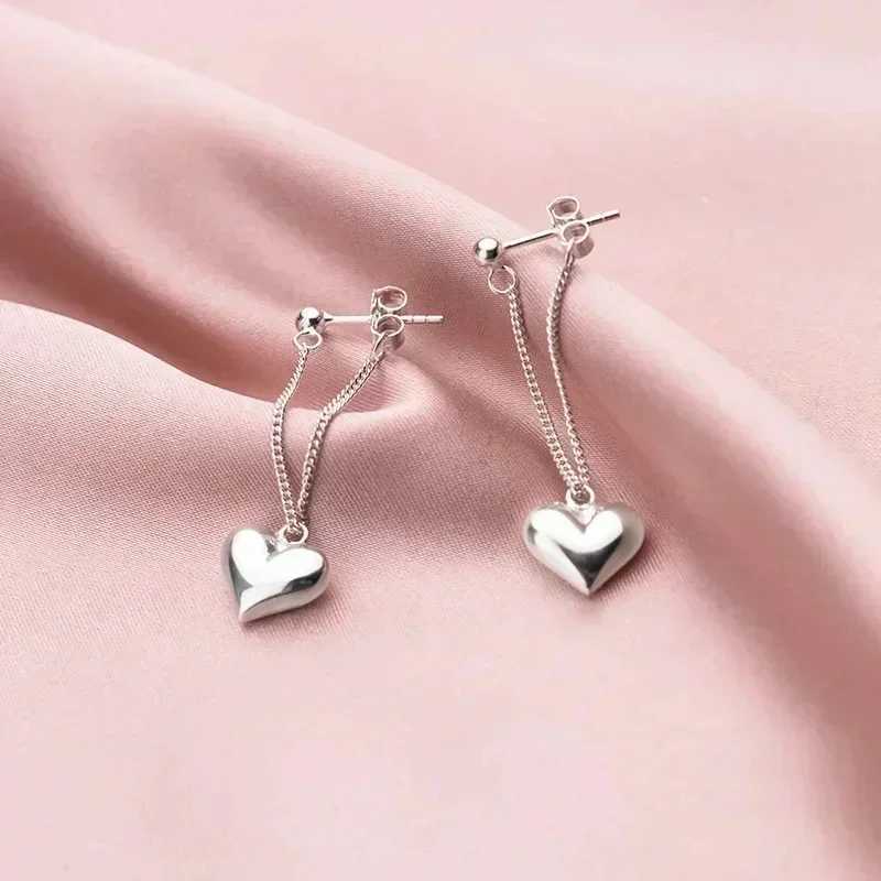 925 Sterling Silver Earrings for Women Cute Heart Long Chain Earring Prevent Allergy Earring Party Jewelry Accessories Gift XJ250623