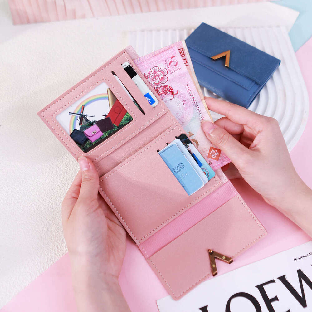 Hot Selling Korean Style New 70% off Women's Short Matte PU Leather Thin Card Holder Student Wallet