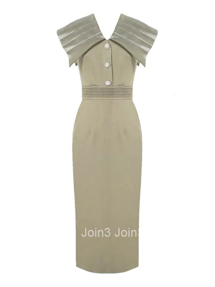 Summer Retro Business Elegant Office Formal Occasion Dress Women Clothes Commute Sweet Sleeveless Slim Midi Pencil Robe Vestidos