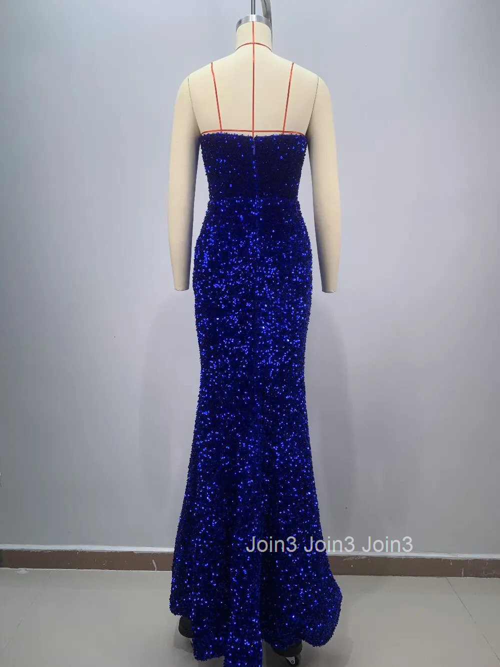 Fashion V-neck Red Carpet Host wedding Gown Chic Womens Wear Sequins Diamonds Gauze Splicing Long Trumpet Dress 72h Shipment