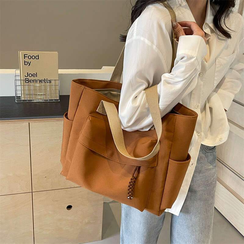 Women's Underarm New Fashion Trend Large Capacity Canvas Crossbody Casual Commuter Tote Bag