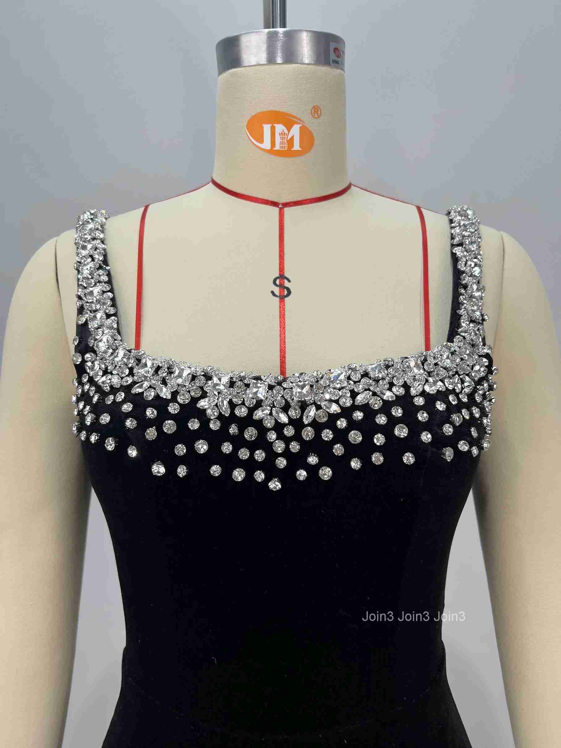 Womens Velvet Bandage Dress Rhinestone Straps Beaded Neckline Deep V Back Zipper Evening Gown Formal Wedding Guest