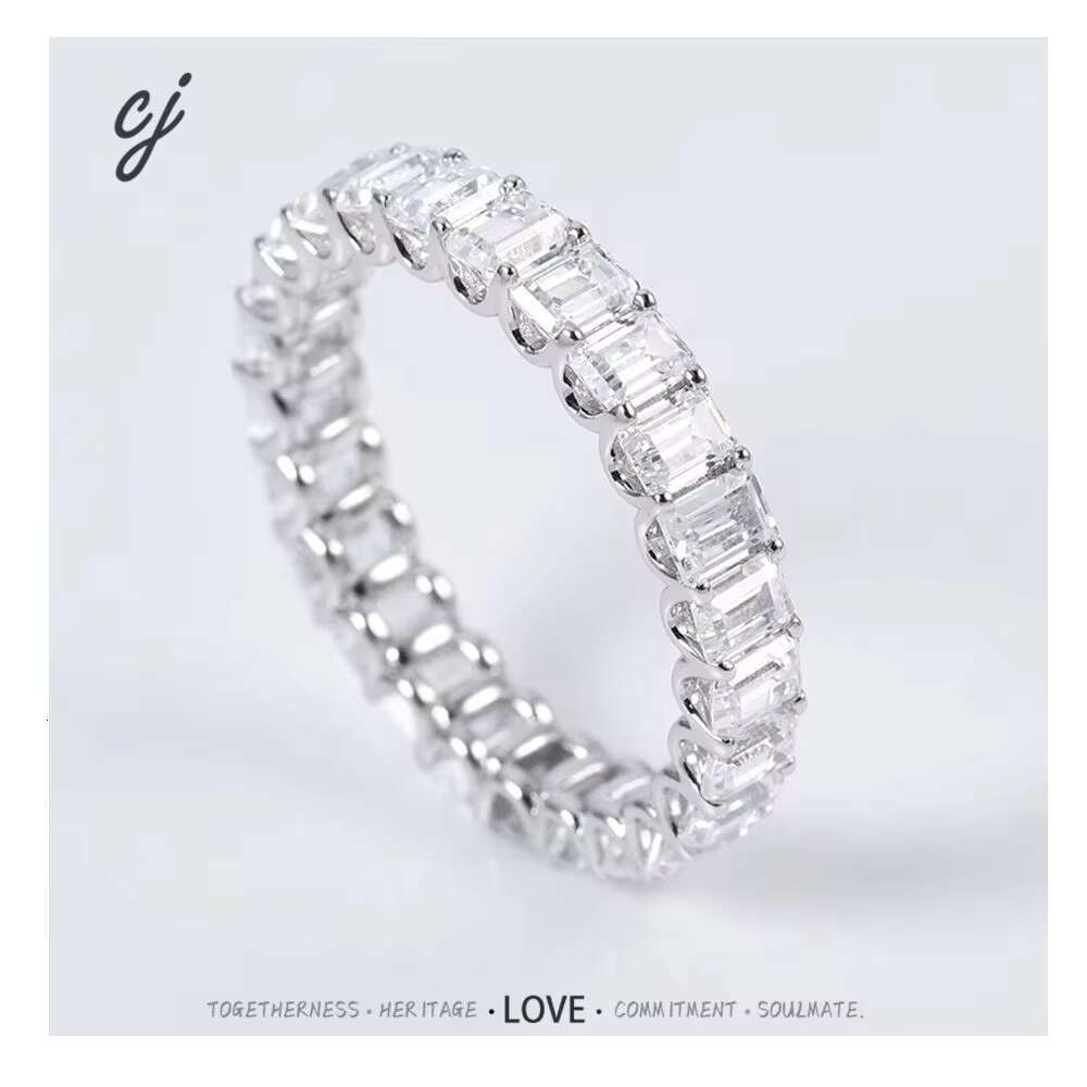 Luxury Carline Bridal Set - Classic Design Diamond-Like Moissanite & Zirconia Eternity Band