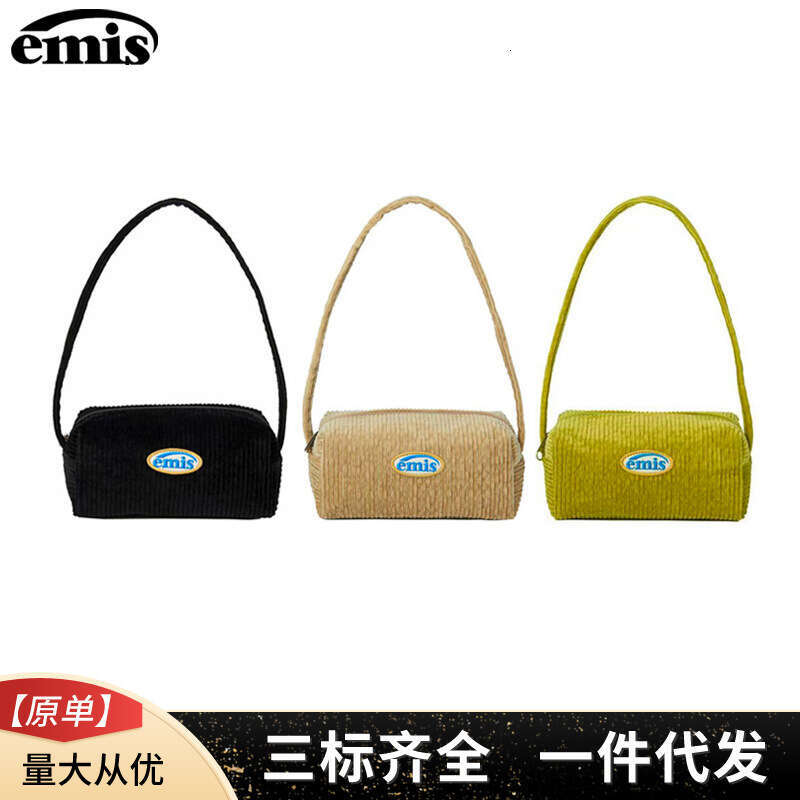 Korean Emis Corduroy Baguette Cute Girl Handbag New Commuter Niche Shoulder Bag Trend