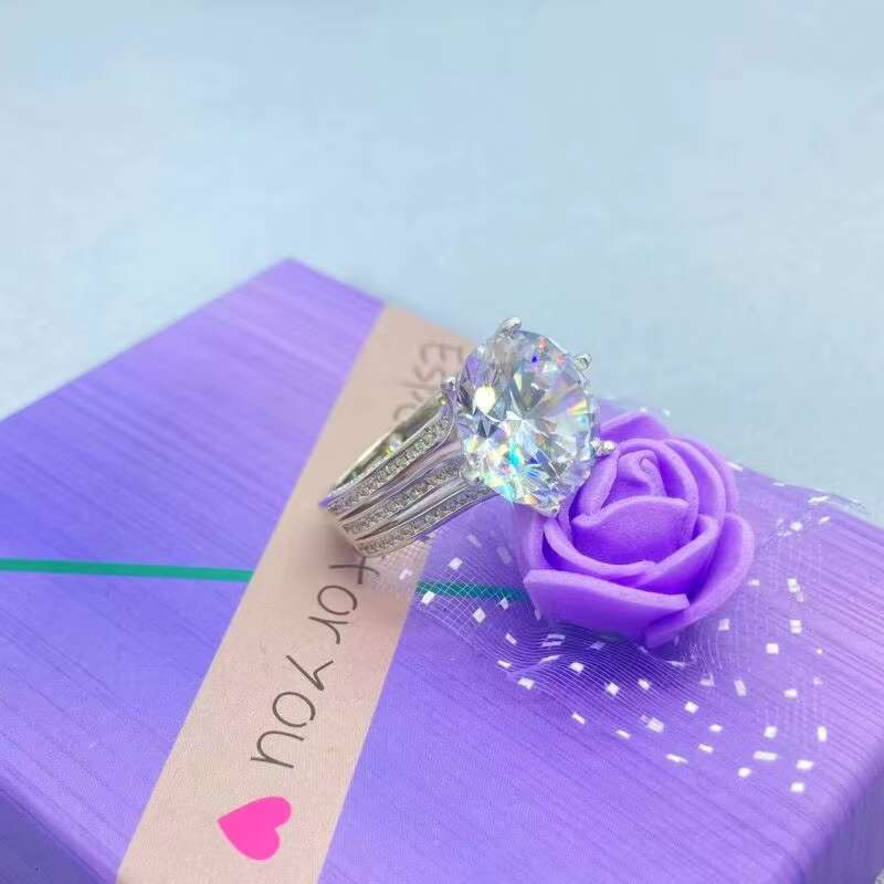 New Arrival 925 Silver 10 Ct Excellent Cut Pass Diamond Test D Color Moissanite Ring for Women Engagement Gift Fine Jewelry