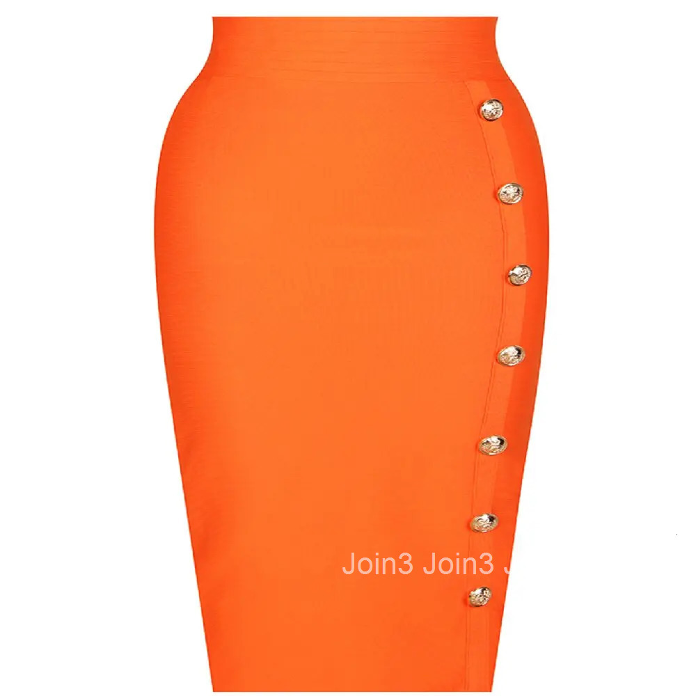 Chic Knitting Bandage Skirt with Metal ButtonsSimple Formal ClothingFashionable Costume for Office Lady5 ColorsAutumnNew