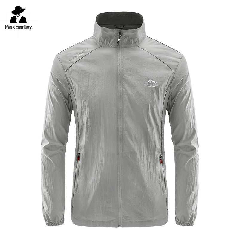 Summer Skin Windbreaker Mens Ultra Light UV Sunscreen Plus Size Jogging Jacket Mens Casual Camping Fishing Waterproof Coat W250623