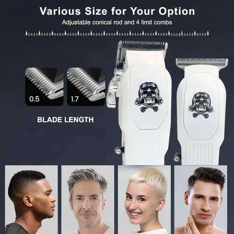 Professional Clippers For Men, Cutting Kit T-Blade Trimmer Combo, 1 Set Rechargeable Electric Hair Trimmer&Accessories