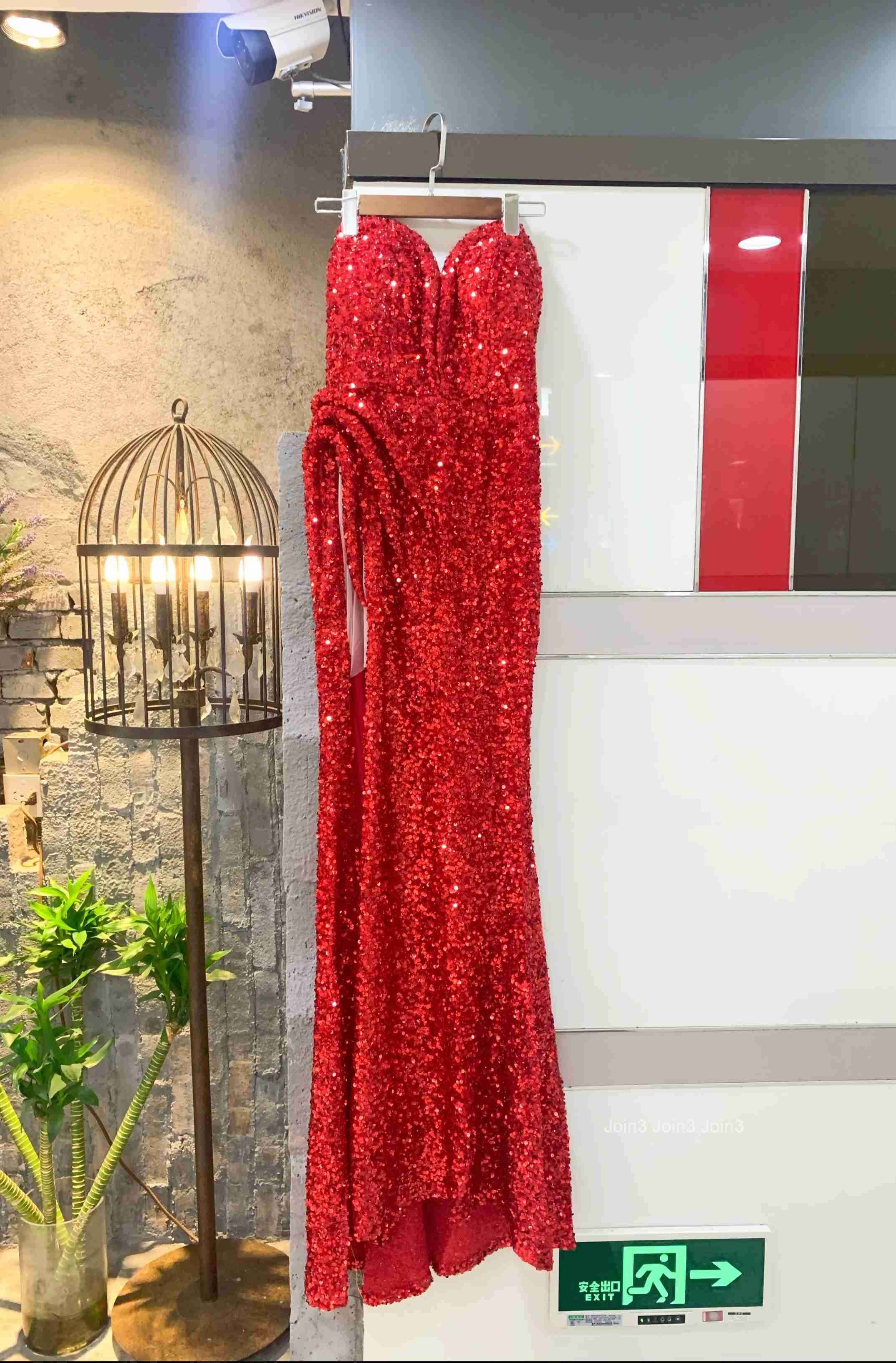 Summer Womens New Red Sequin Sexy Dress Temperament Fashion Elegant Banquet Performance Ceremony Long Fishtail Slimming Skirt